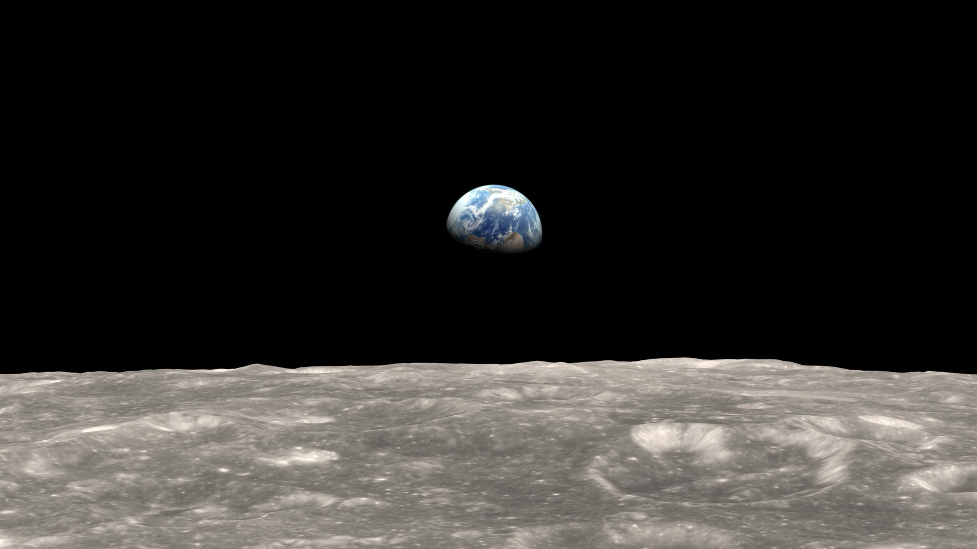 Earthrise from moon
